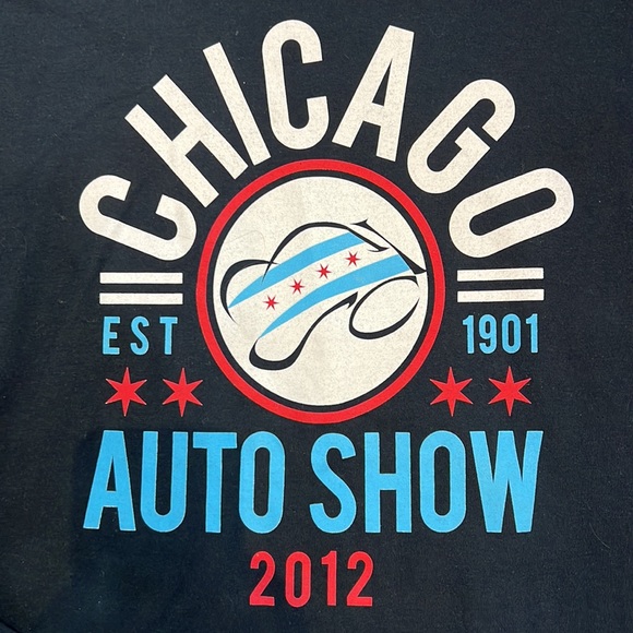 CHICAGO Auto Show 2012 dark navy XL Long sleeve tee shirt. Pre Owned - Picture 2 of 7